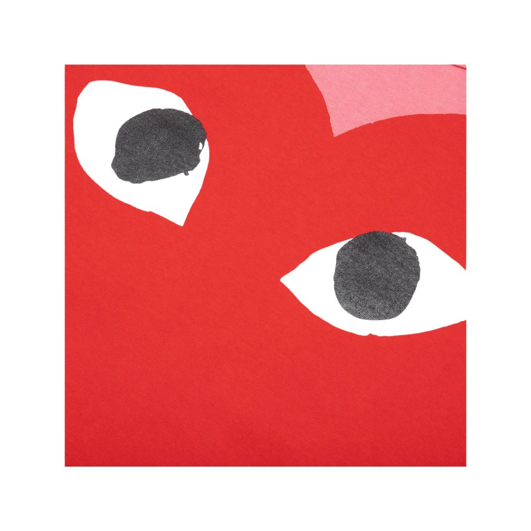 COMME DES GARÇONS PLAY PASTEL RED HEART T-SHIRT PINK
