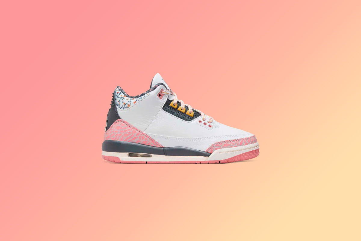 Air Jordan 3 Retro (GS) 'Vintage Floral' - White/Anthracite/Red Stardust
