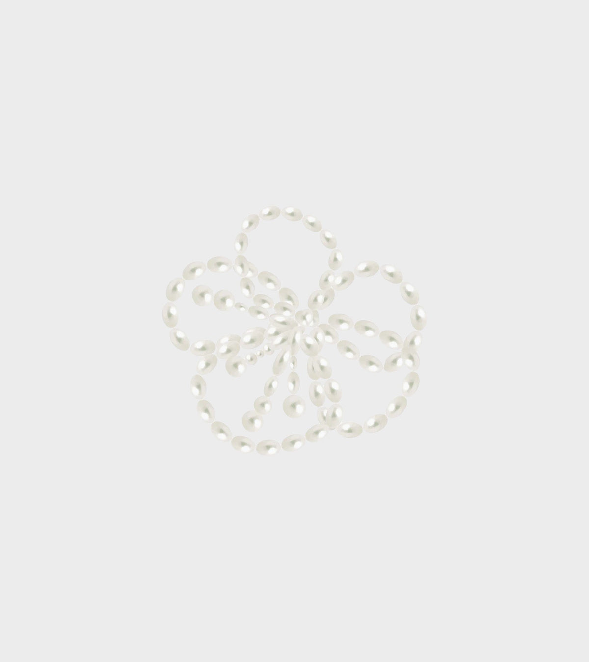 Large Pearl Beaded Floral Charm White