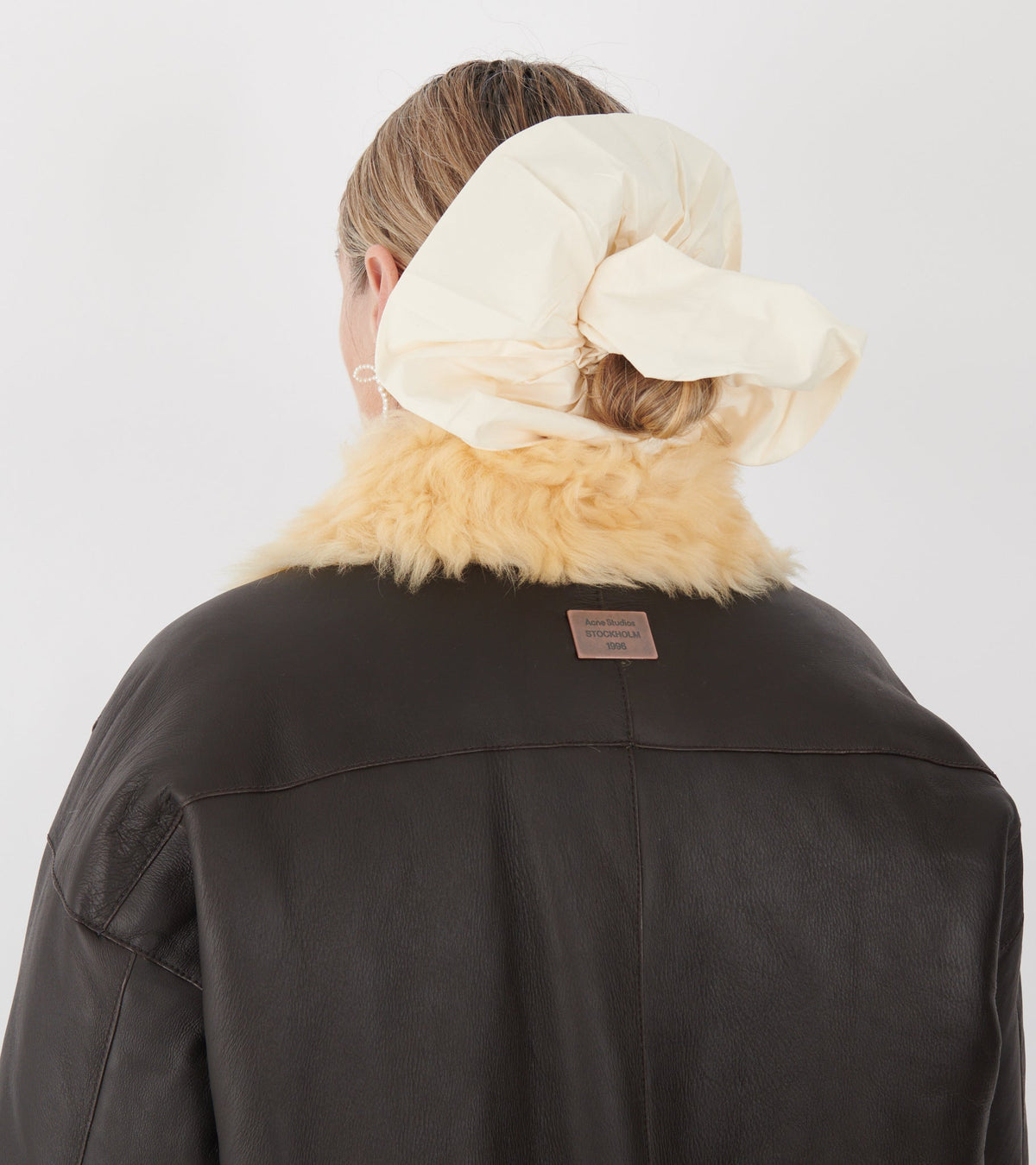 Shearling Shirt Jacket Coffee Brown/Pale Yellow