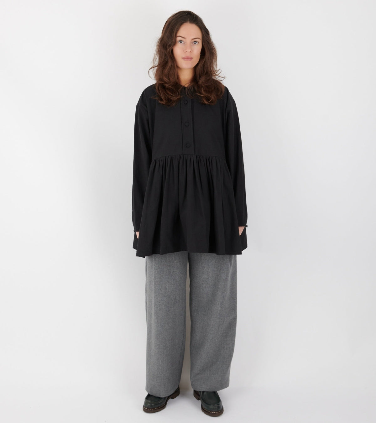 Japanese Cotton Penny Top Black