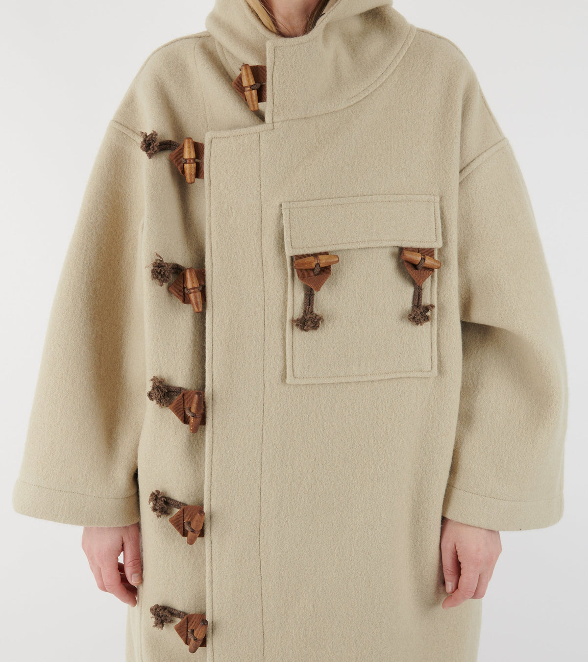 Klippan Boiled Wool Duffle Coat Oatmeal