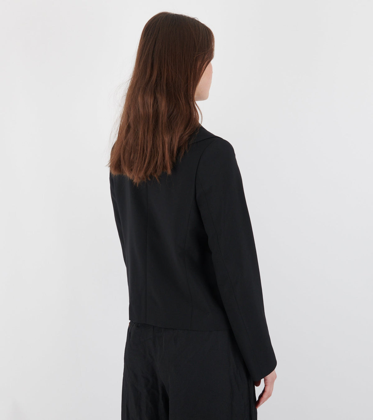 Double Collar Wool Blazer Black