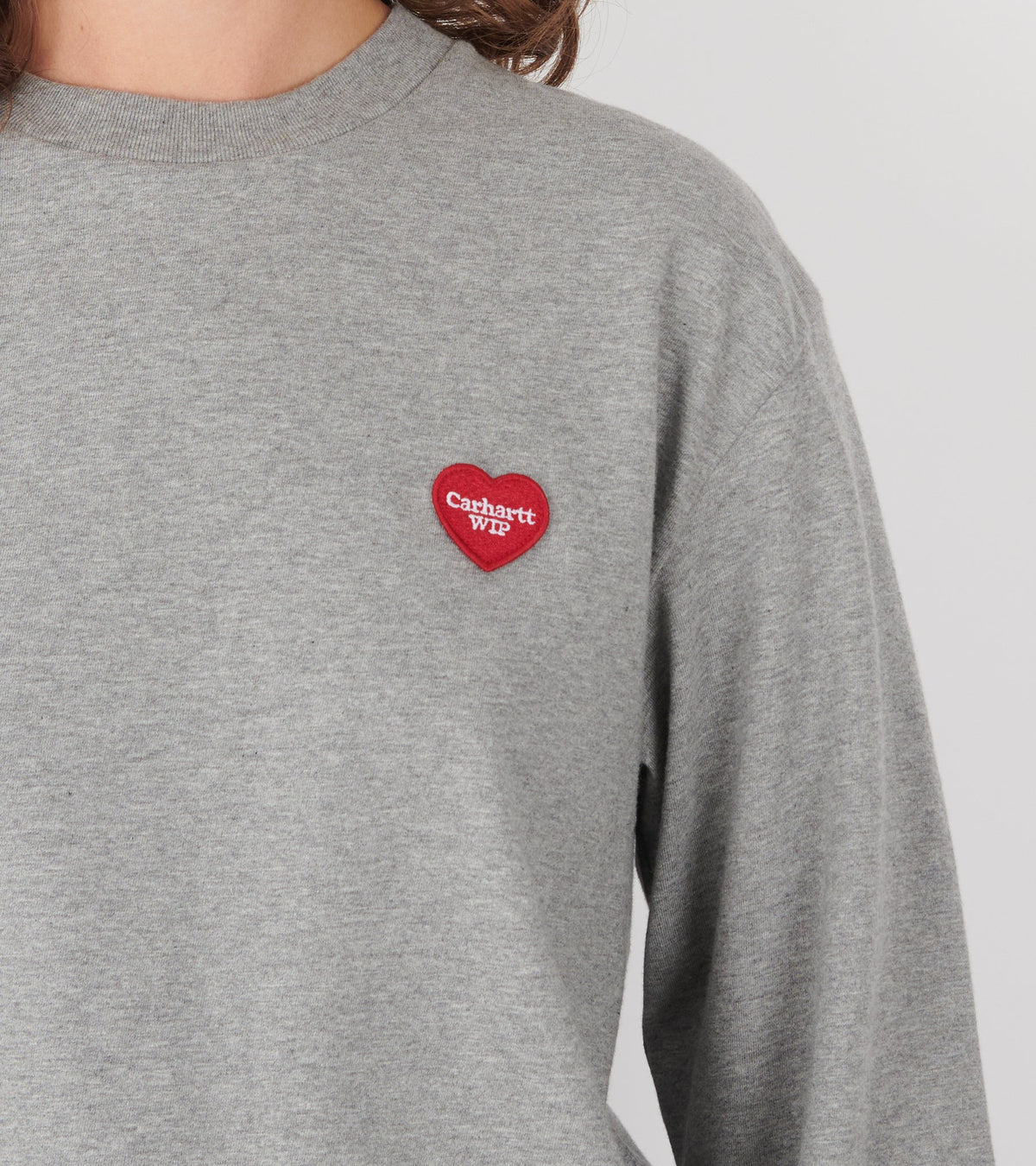 W L/S Heart Patch T-shirt Grey Heather