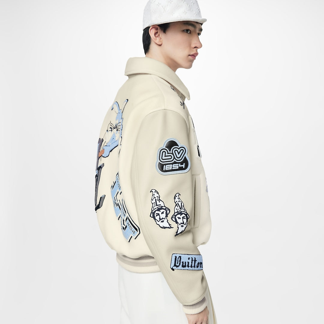 LOUIS VUITTON FW22 VARSITY JACKET CREAM