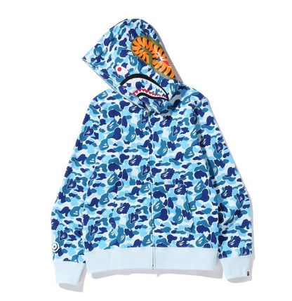 BAPE ABC CAMO SHARK FULL ZIP HOODIE BLUE SS23