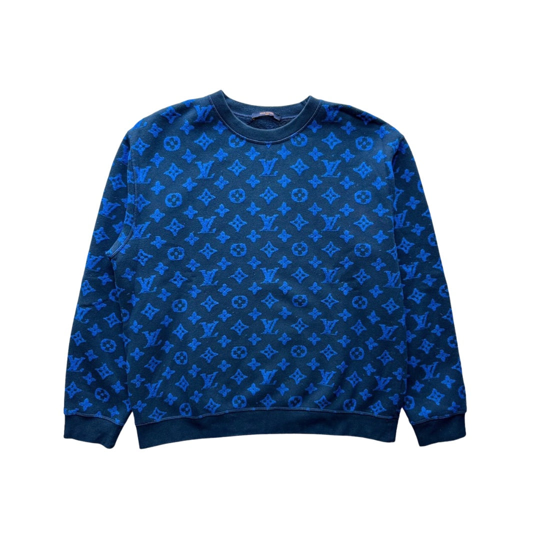 LOUIS VUITTON JACQUARD CREWNECK BLUE