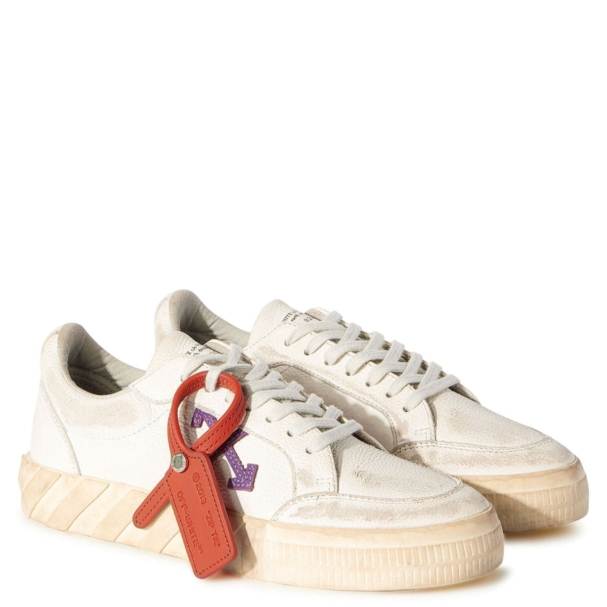Womens Off-White Distressed Vulcanised Trainers