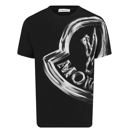 Womens Moncler Black Large Logo T-Shirt