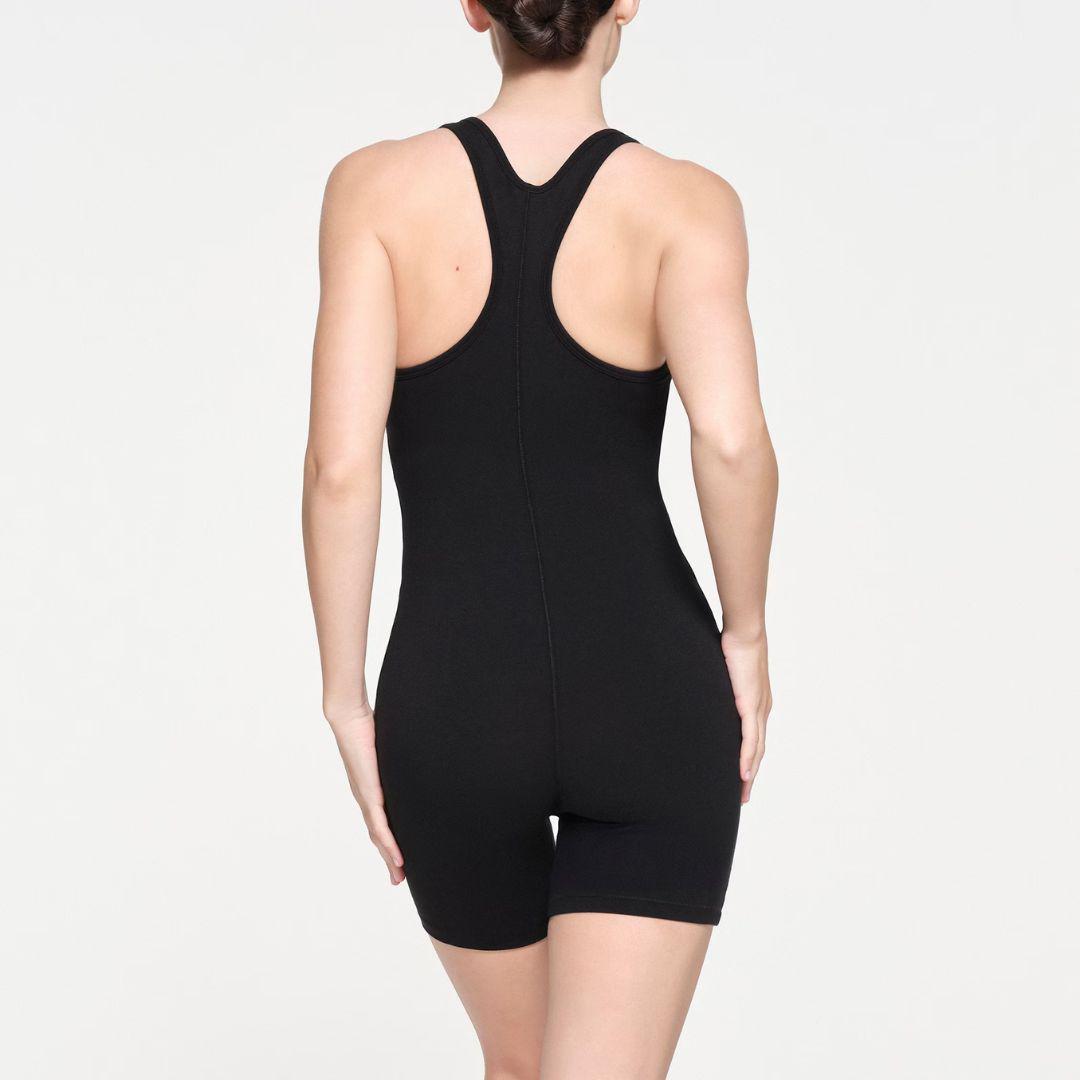 SKIMS OUTDOOR MID THIGH JUMPSUIT ONYX
