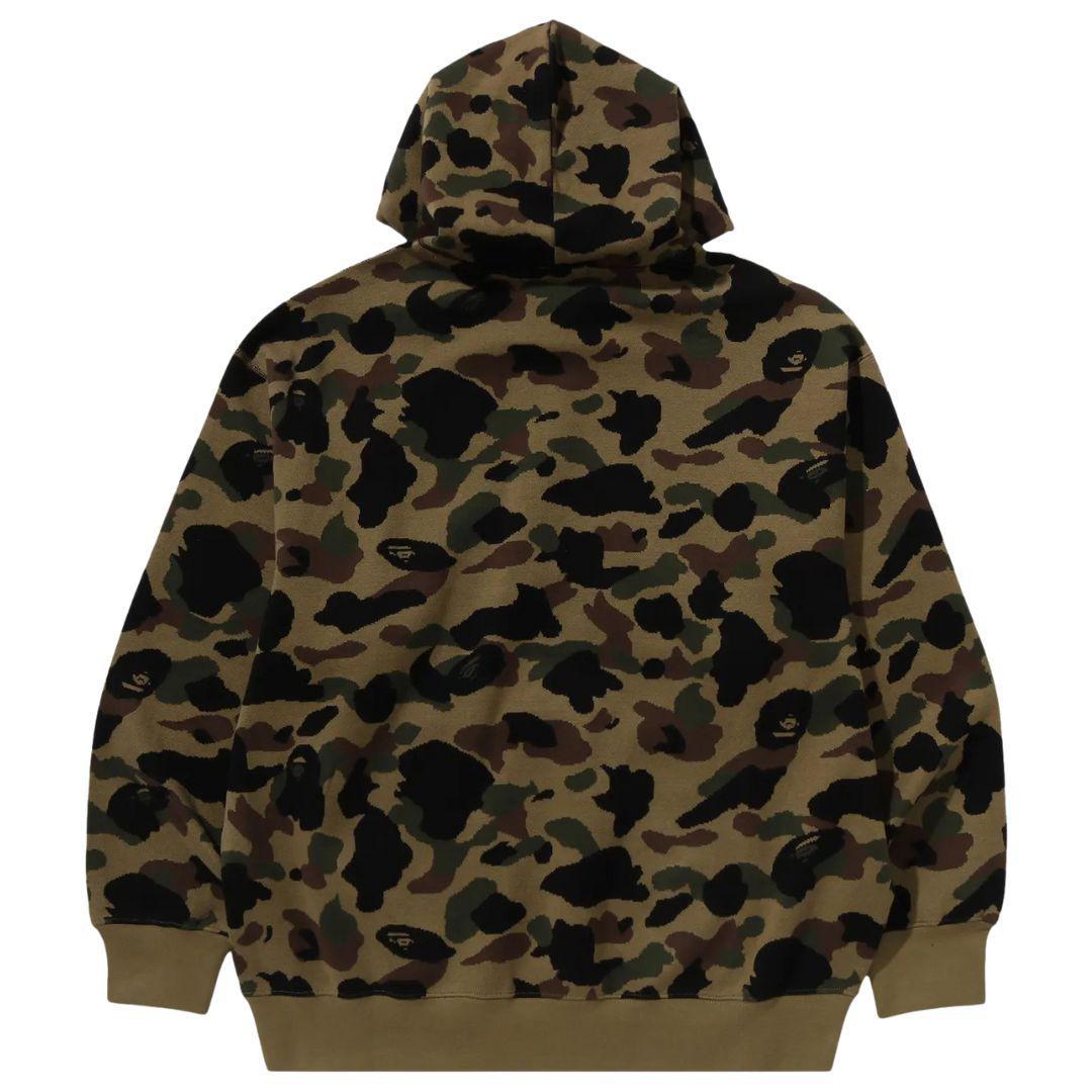 BAPE 1ST CAMO KNIT ONE POINT HOODIE GREEN