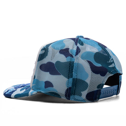 ABC Camo Crystal Stone Mesh Cap - Blue