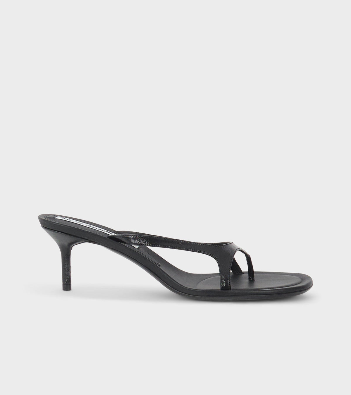 Leather Flip Flop Heels Black