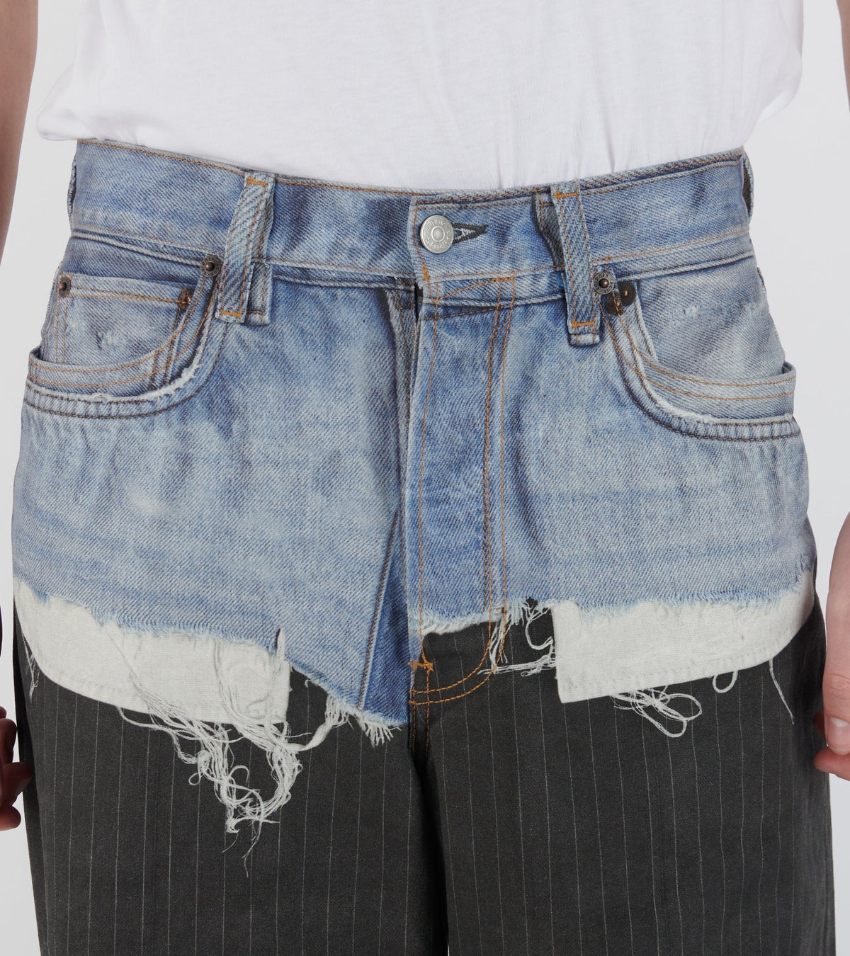 U Pinstripe Print Jeans Blue/Black