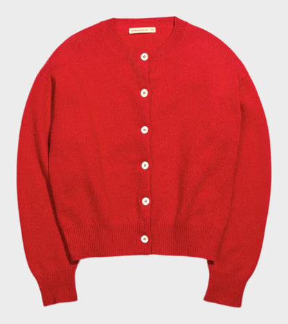 Ada Crewneck Cardigan Poppy Red