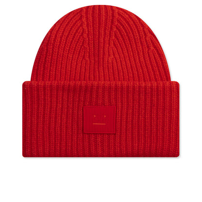Large Face Logo Beanie - Sharp Red