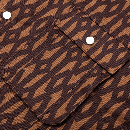 adidas Originals x Ivy Park Denim Monogram Jacket - Wild Brown/Night Red