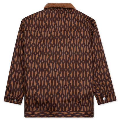 adidas Originals x Ivy Park Denim Monogram Jacket - Wild Brown/Night Red