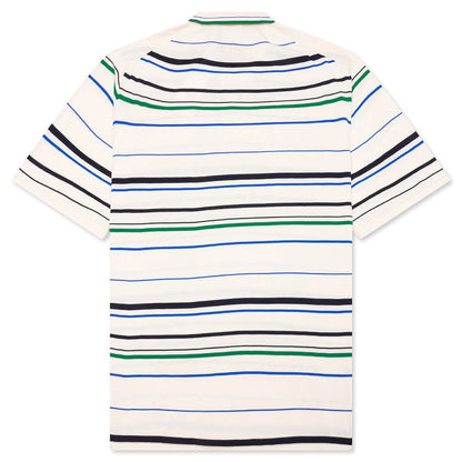 adidas Originals x Wales Bonner Knit Polo - Wonder White/Green/Blue Bird