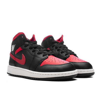 Air Jordan 1 Mid (GS) - Black/Varsity Red/Summit White