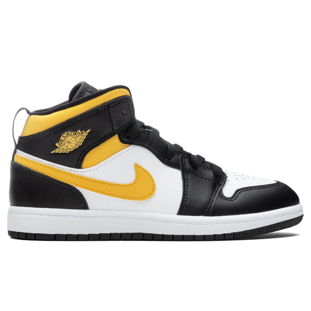 Air Jordan 1 Mid (PS) - White/Pollen/Black