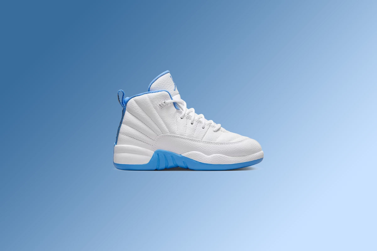 Air Jordan 12 Retro 'Melo' (PS) - White/University Blue/Metallic Silver