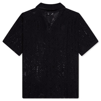 All Over Crochet Shirt - Jet Black