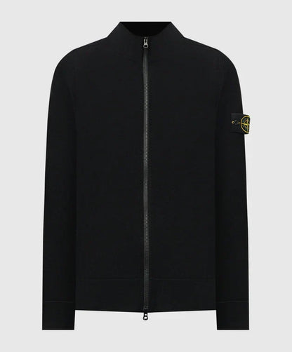 Stone Island Knit Full Zip Fleece In Black