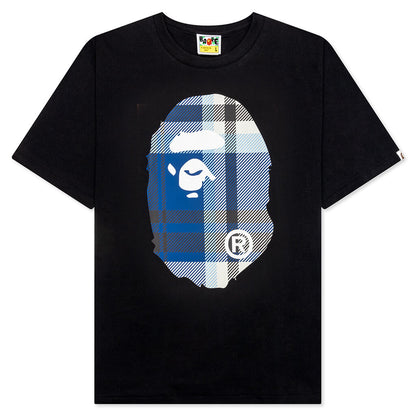 Bape Check Big Ape Head Tee - Black