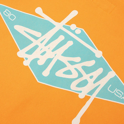 Basic Diamond Zip Hoodie - Tangerine