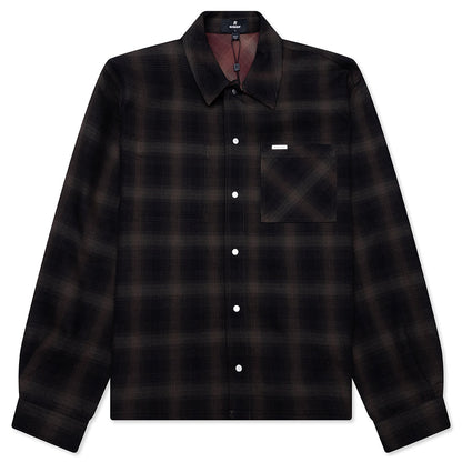 Bonded Reversible Check Shirt - Nero