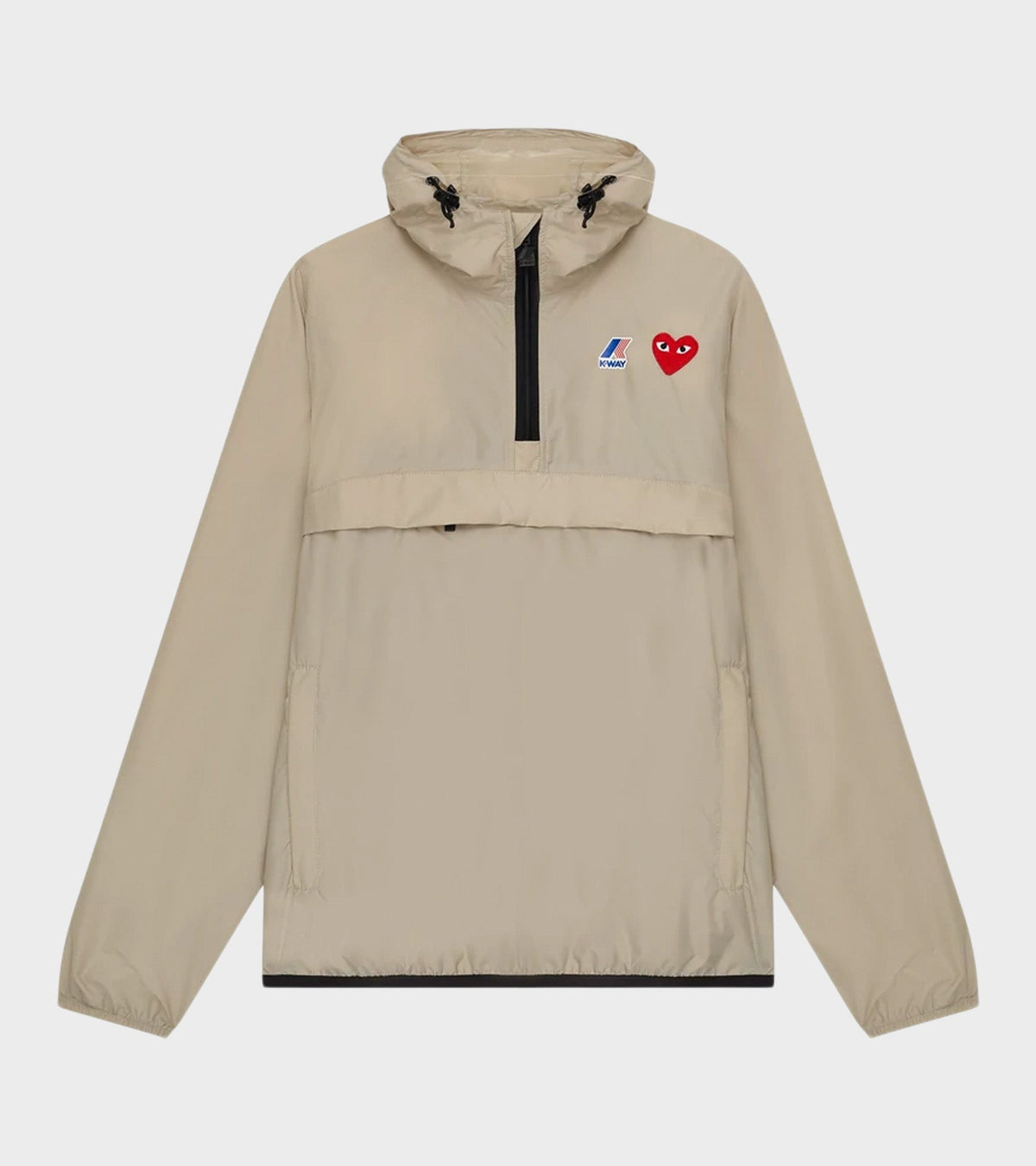 K-WAY Packable Half Zip Anorak Beige