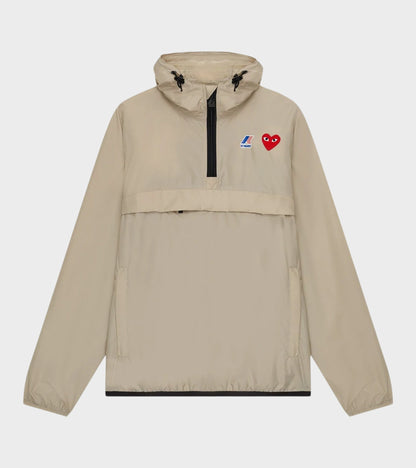 K-WAY Packable Half Zip Anorak Beige