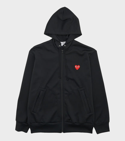 U Red Heart Zip Hoodie Black