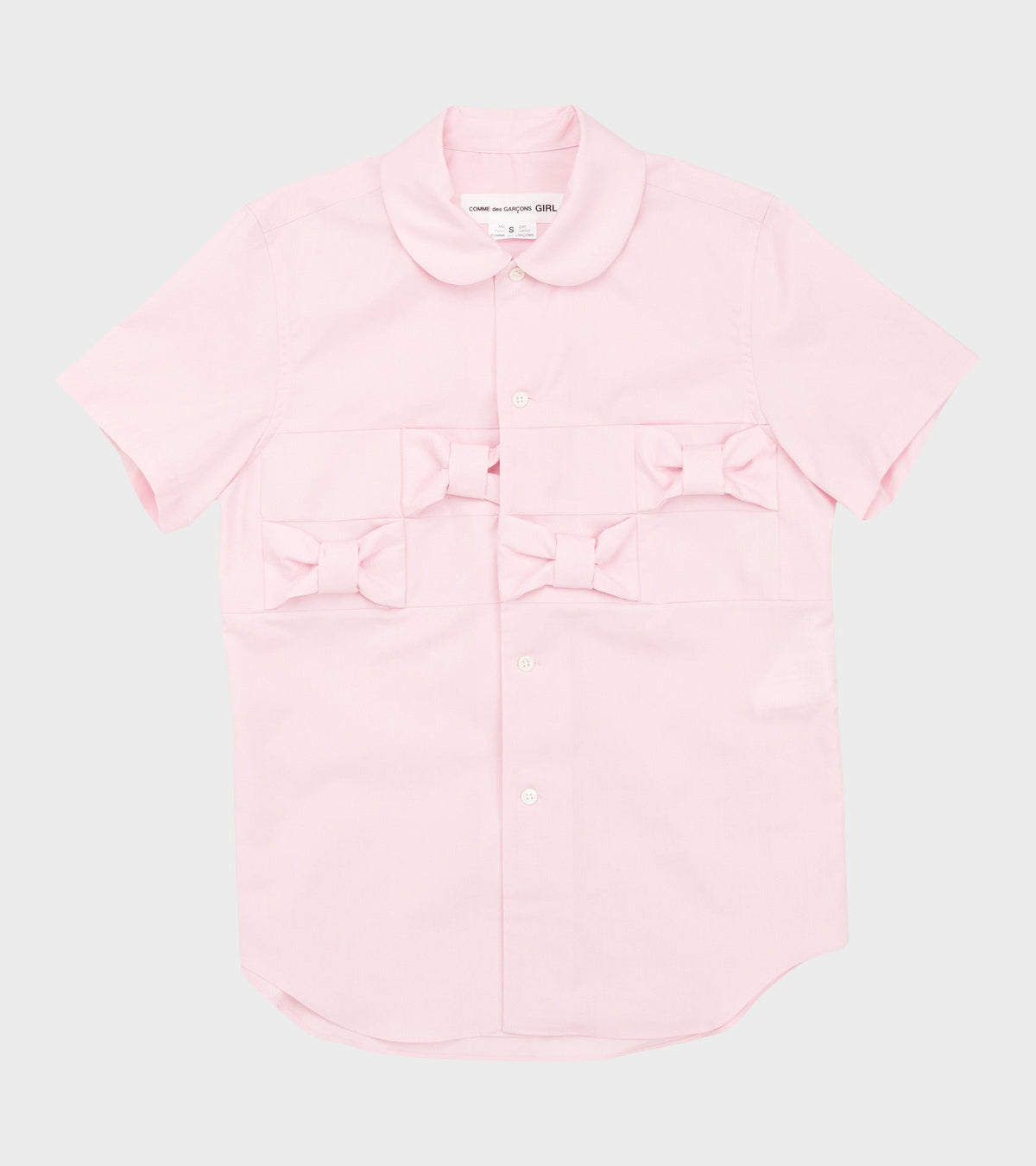 S/S Poplin Bow Shirt Light Pink