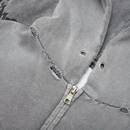 Carrying The Message Zip Hoodie - Gray