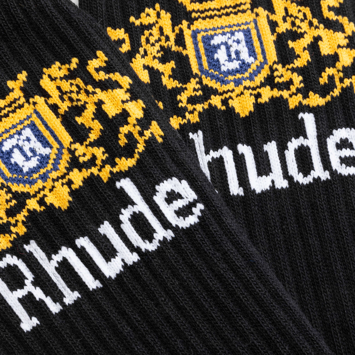 Crest Logo Sock - Black/White/Yellow