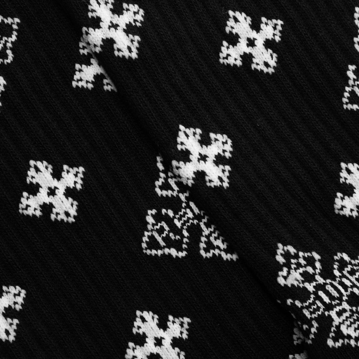 Cross Paisley Jacquard Sock - Black/White
