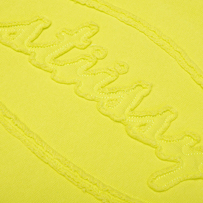 Cursive Applique Zip Hood - Lime