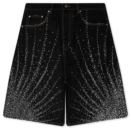 20K Diamond Starlight Denim Shorts - Black