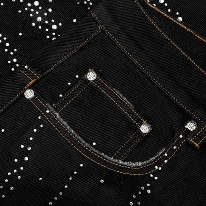 20K Diamond Starlight Denim Shorts - Black