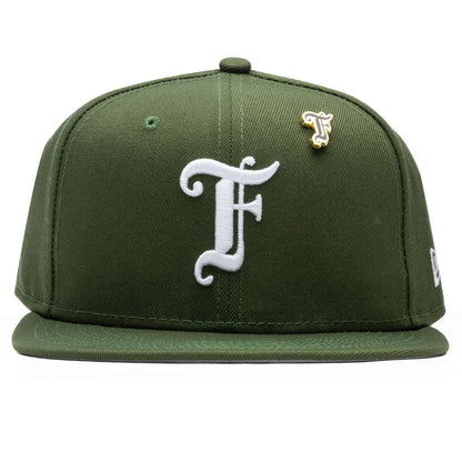 Feature x New Era Old English F Snapback Hat w/ Pin - Rifle Green