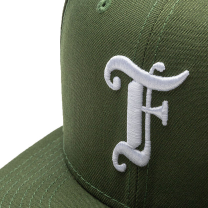Feature x New Era Old English F Snapback Hat w/ Pin - Rifle Green