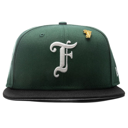 Feature x New Era Old English F Snapback - Cilantro/Black
