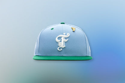 Feature x New Era "Earth" OE Fitted - Birdseye Blue/Kelly Green