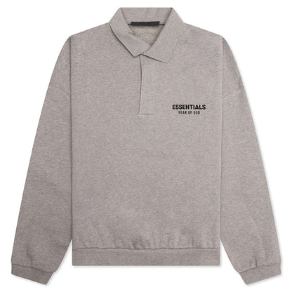 Fleece Polo - Heather Gray