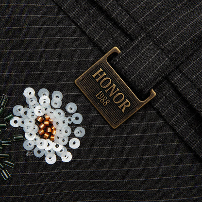 Flowers Beaded Jacket - Black