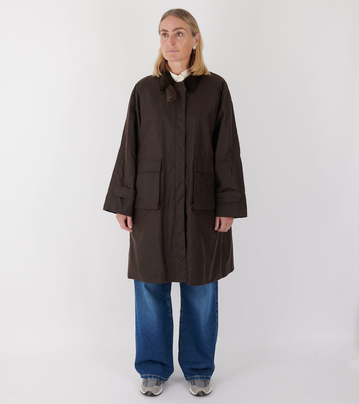 Oilskin Long Coat Brown