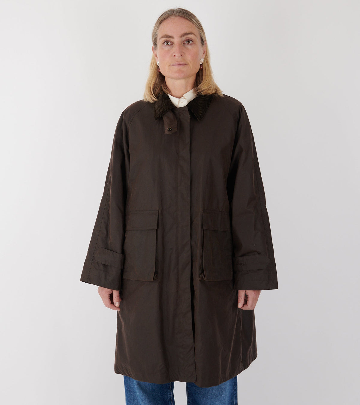 Oilskin Long Coat Brown
