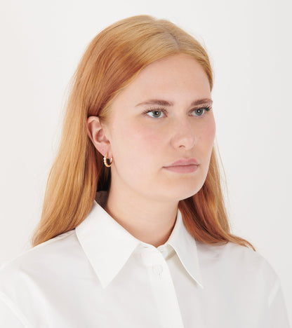 Ottilia Hoops 18K Gold Pleating
